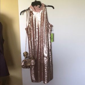 NWT Sam Edelman Rose Gold Sequin Dress Sz. 10